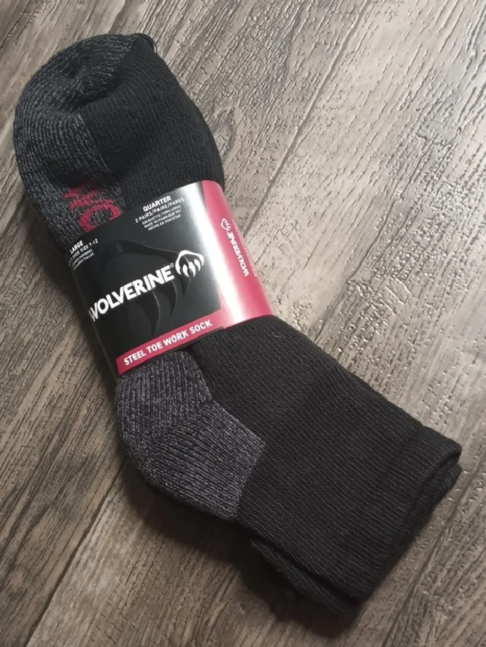 Men's Wolverine Large 2 pair Set Steel Toe Work Sock